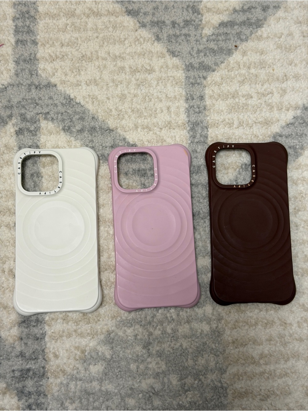 Casetify Phone Case Set in White, Pink, Brown